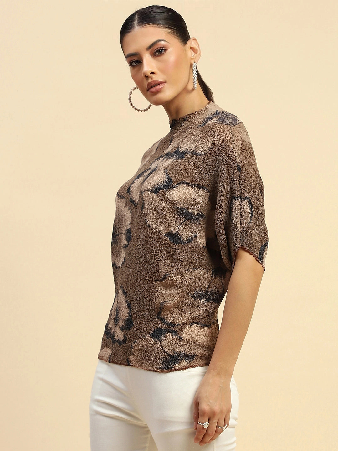 Brown  Stretchable Top - Global Republic