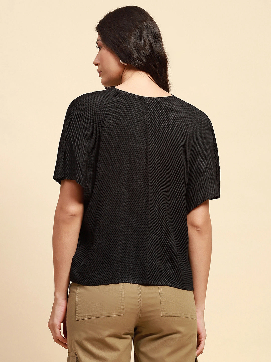 Black  Loose Blouson Top - Global Republic