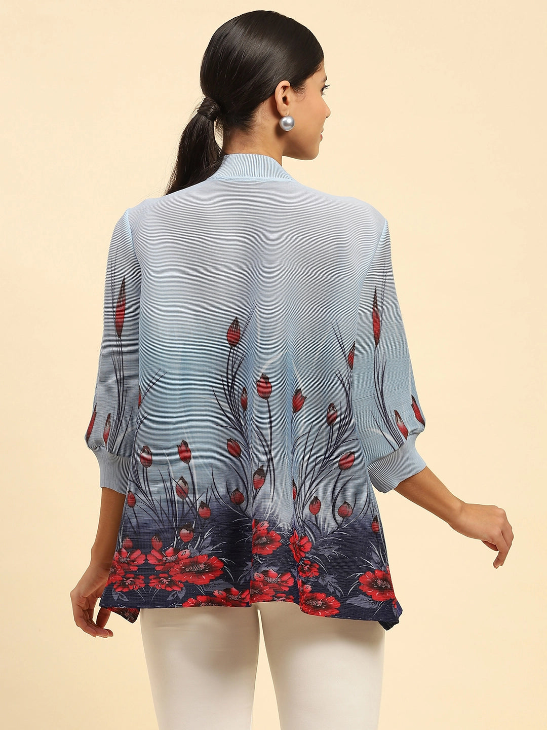 Blue Floral  Loose Shirt - Global Republic