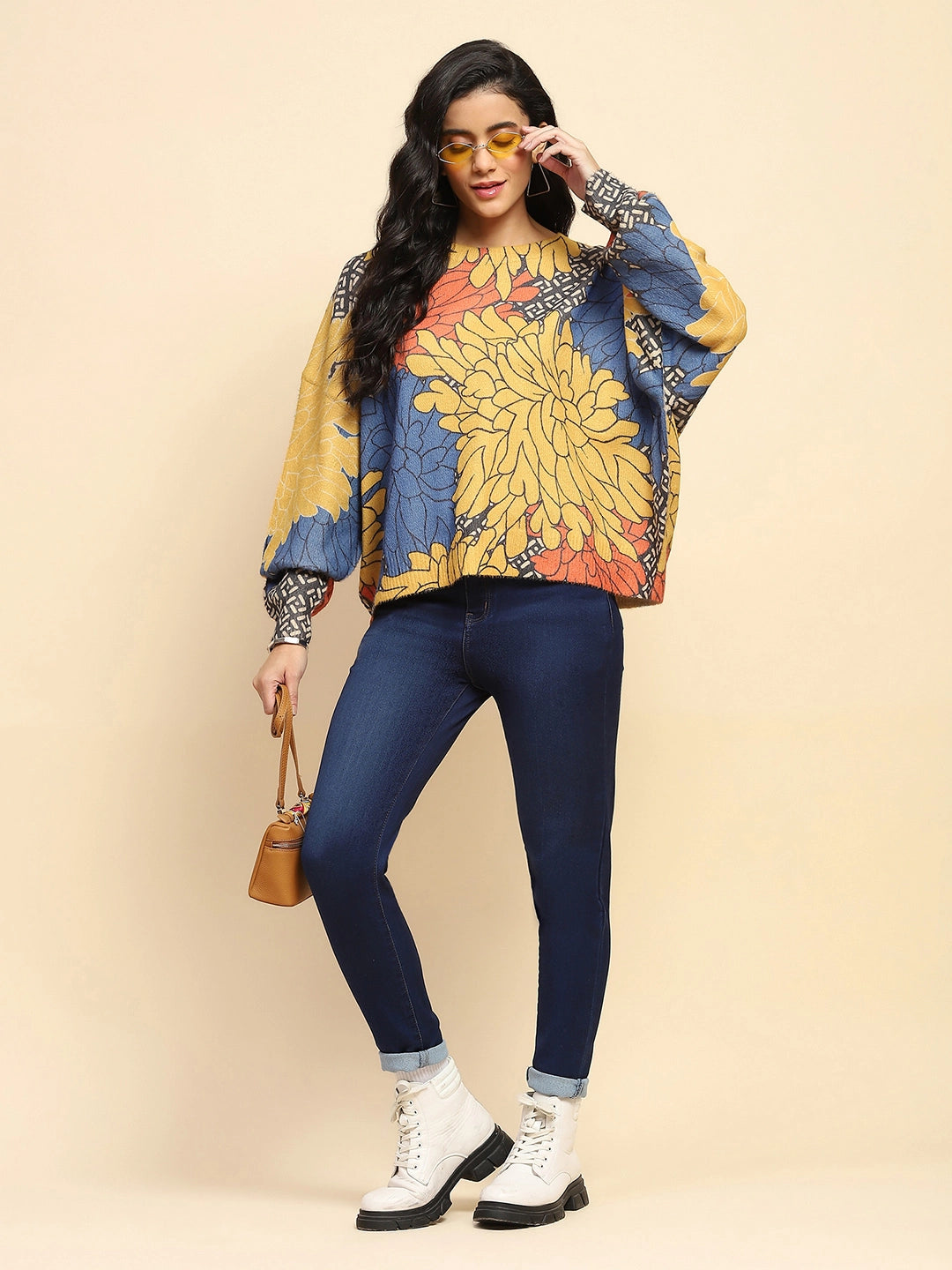 Multicolor Acrylic Loose Winter Pullover - Global Republic