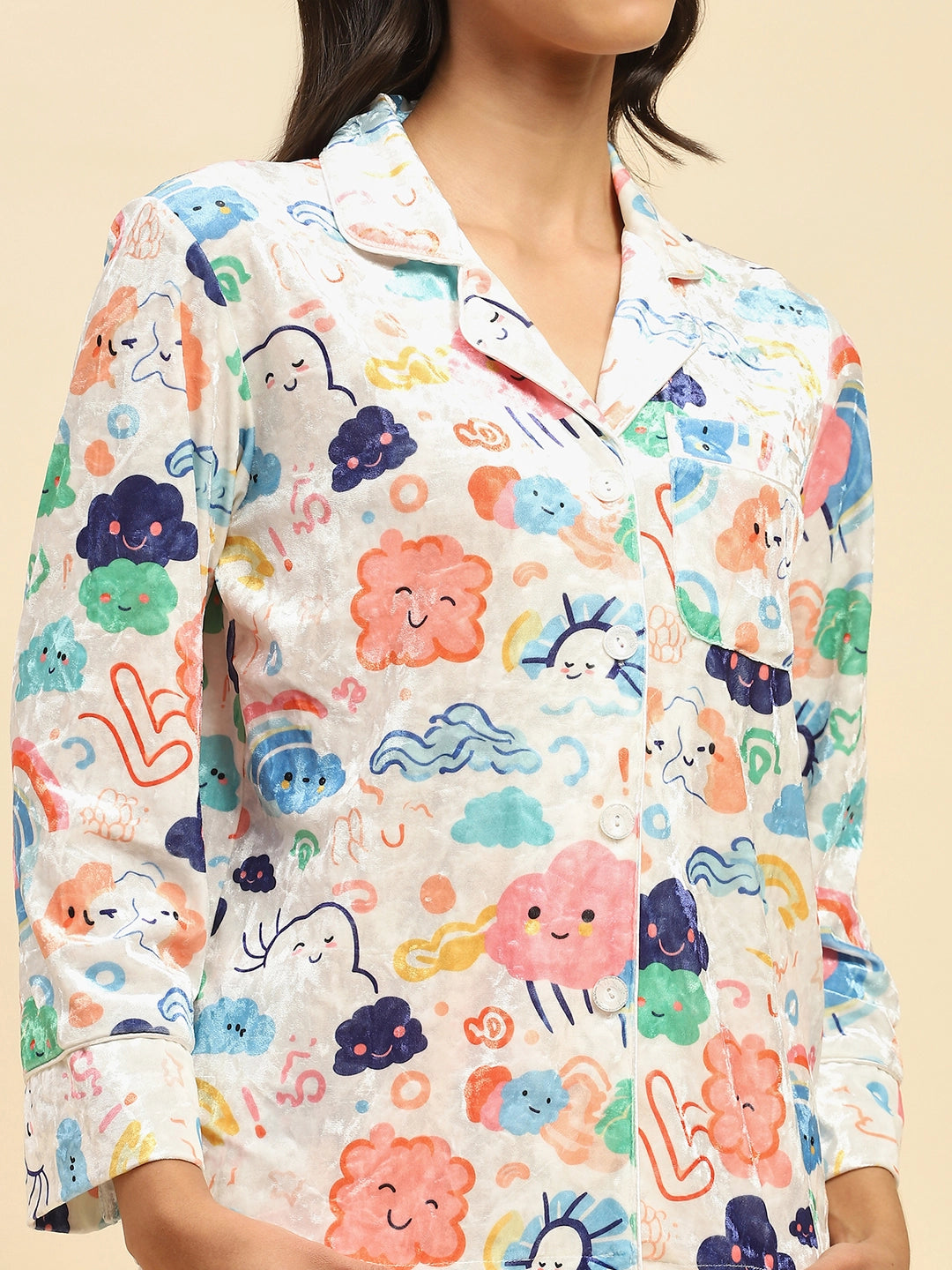 Multicolour Abstract  Relaxed Fit Night Suit - Global Republic