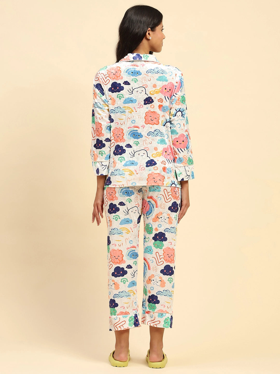 Multicolour Abstract  Relaxed Fit Night Suit - Global Republic