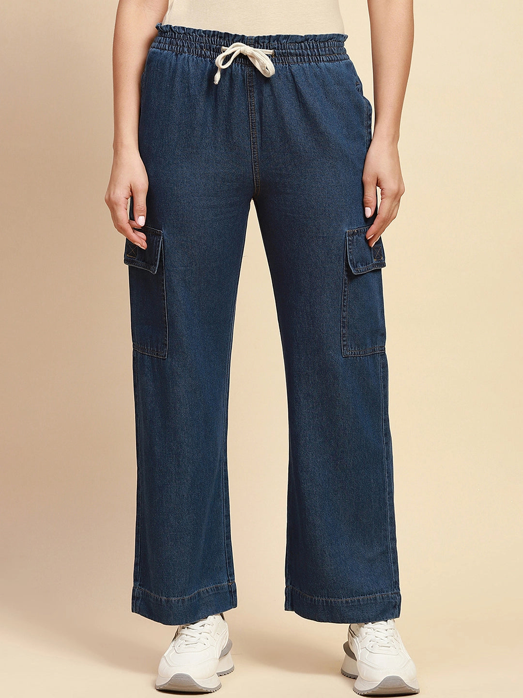 Dark Stone Cotton Blend Loose Lower - Global Republic