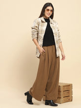 Beige Fleece Check Winter Shacket