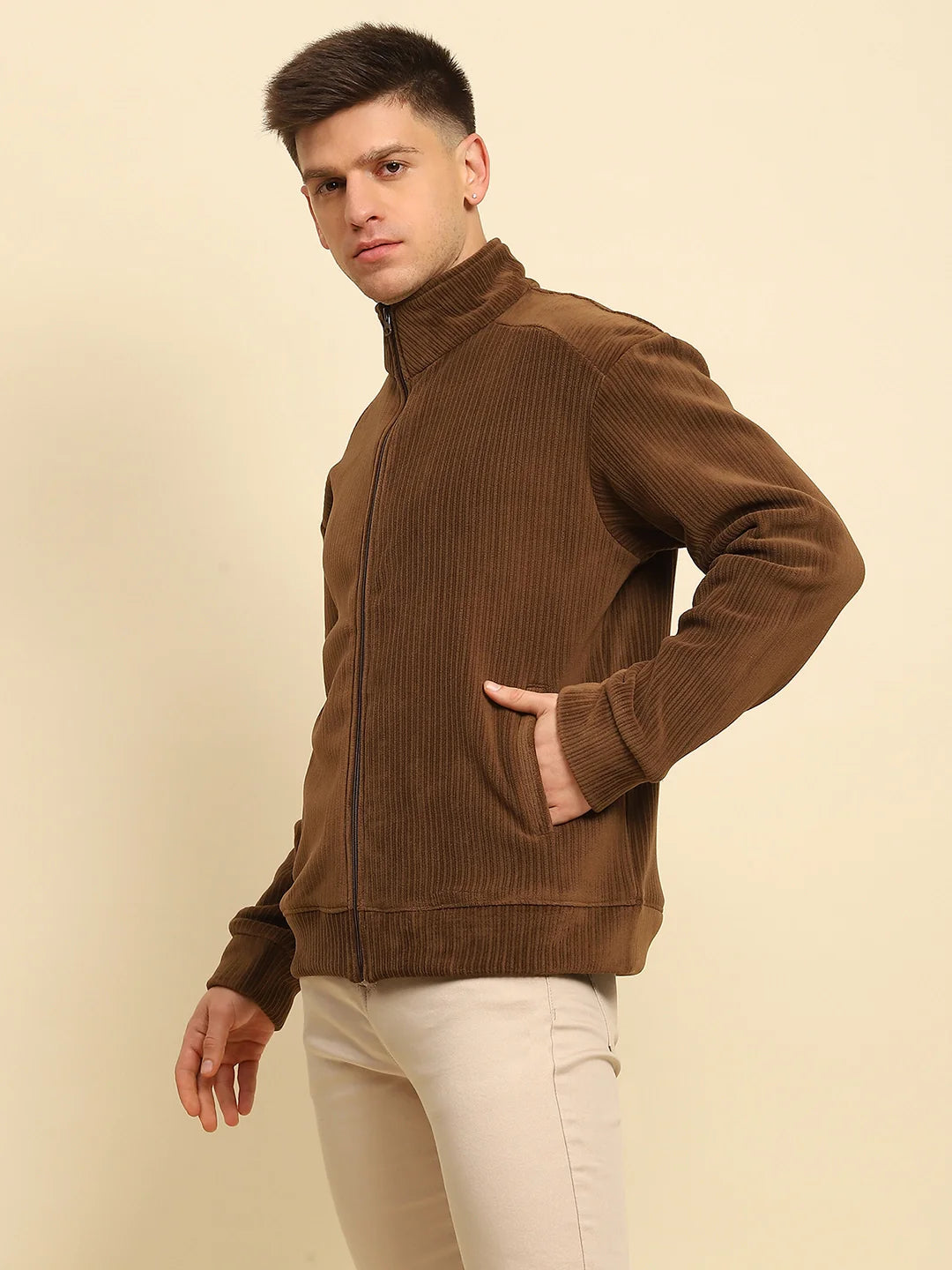 Coffee  Solid Jacket - Global Republic