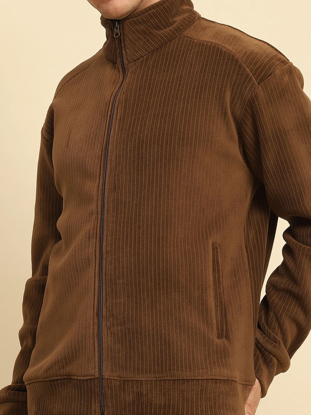 Coffee  Solid Jacket - Global Republic