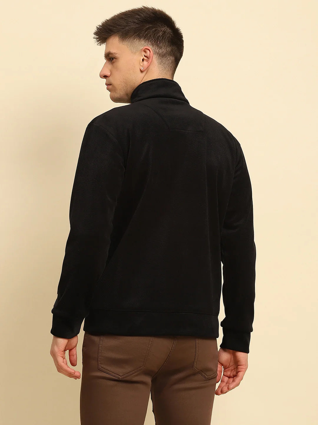 Black  Textured Jacket - Global Republic