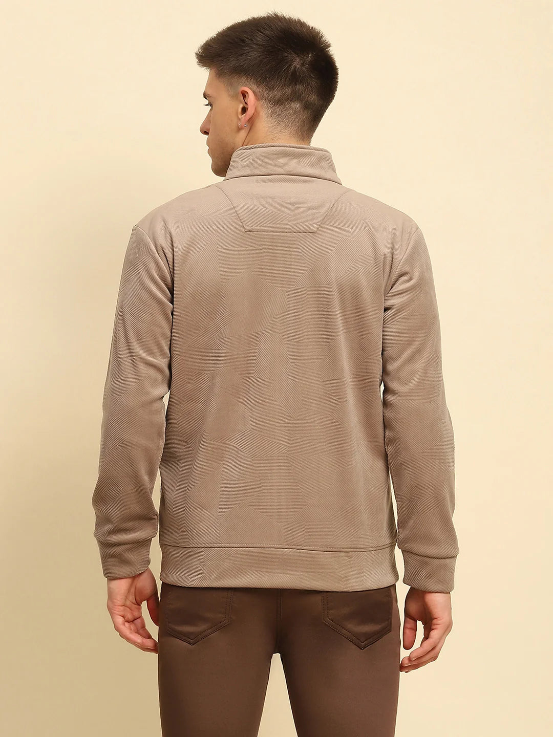 Tan  Textured Jacket - Global Republic