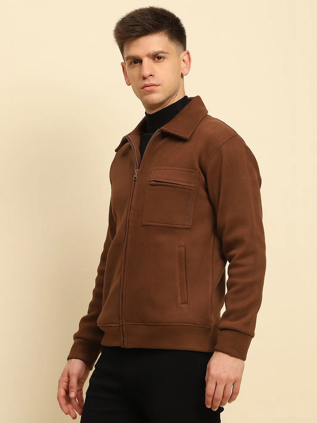 Coffee Solid Jacket - Global Republic