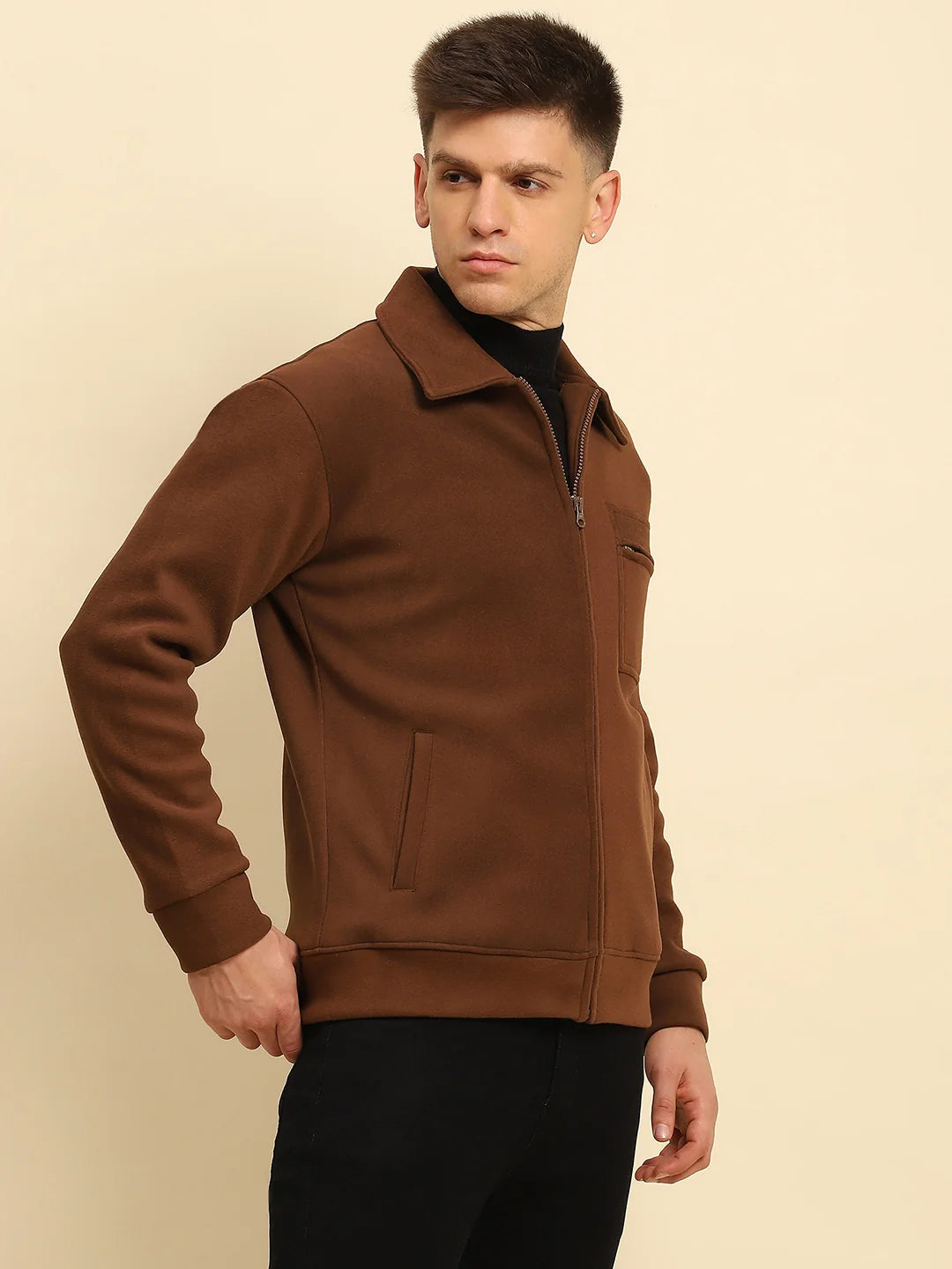 Coffee Solid Jacket - Global Republic
