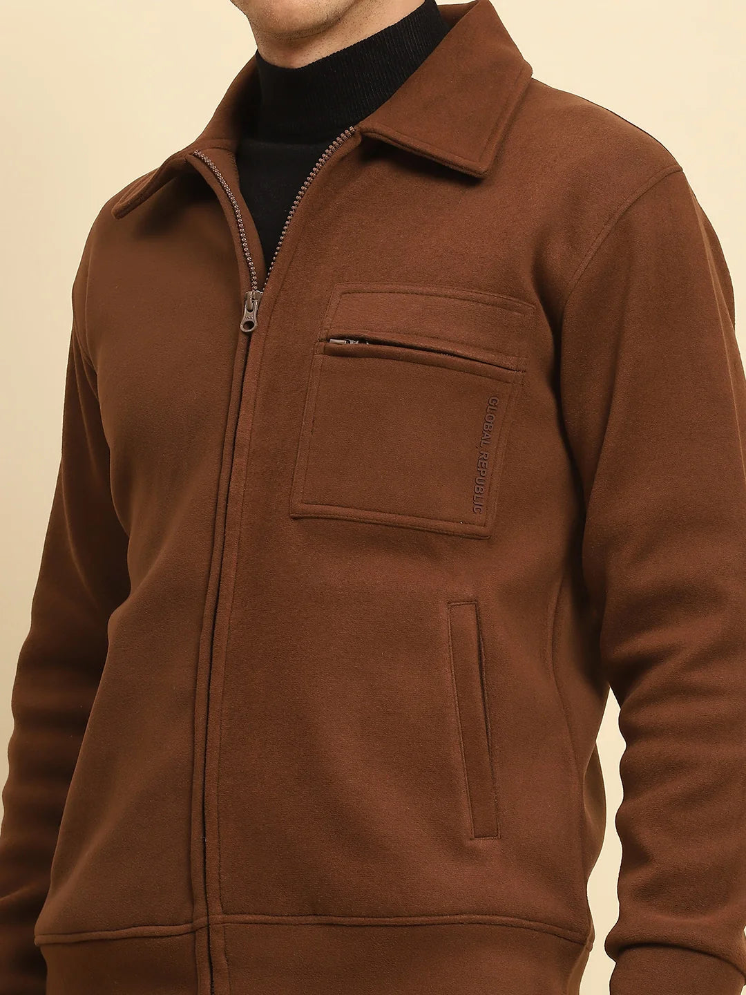 Coffee Solid Jacket - Global Republic