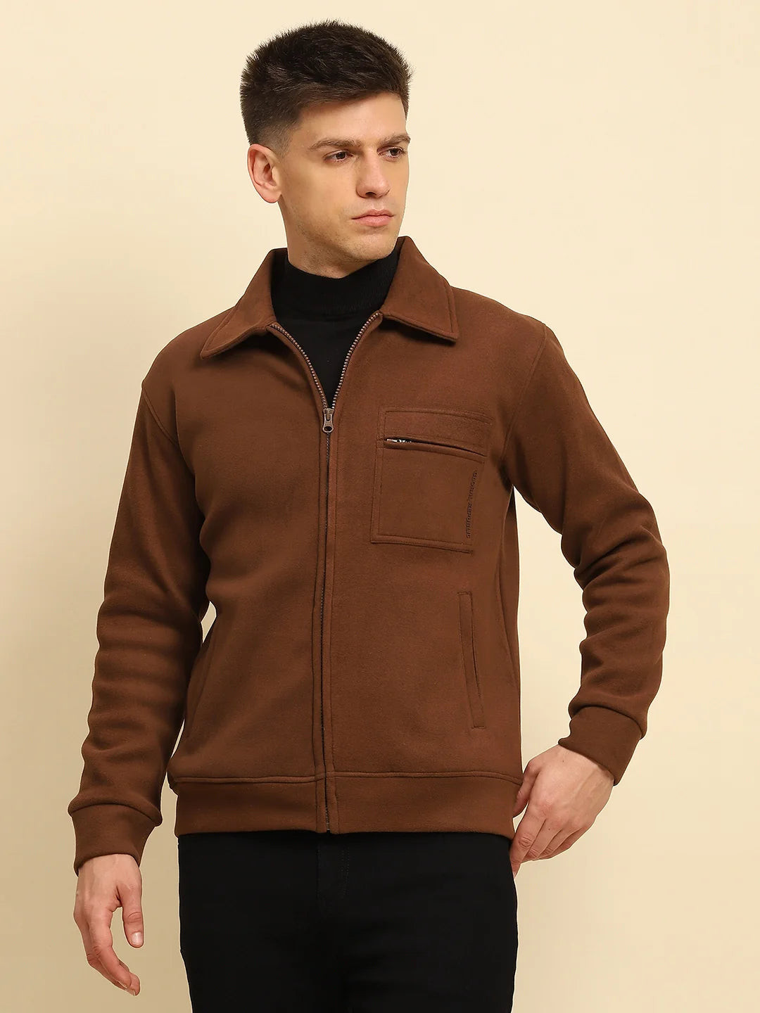 Coffee Solid Jacket - Global Republic