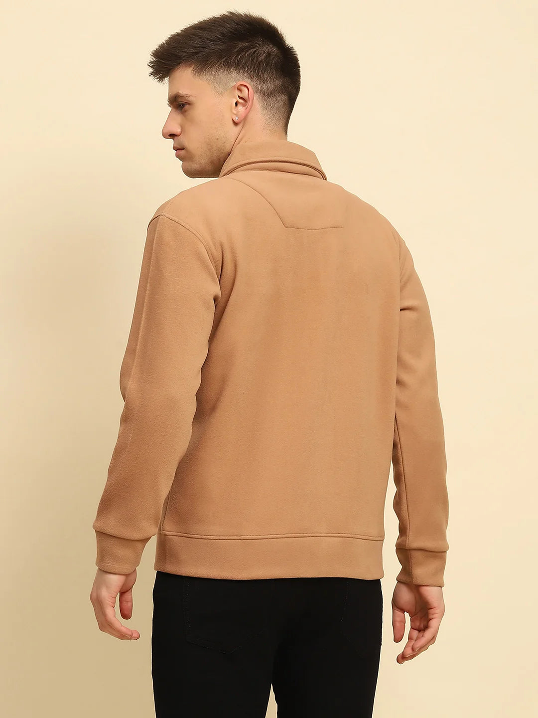 Tan  Solid Jacket - Global Republic