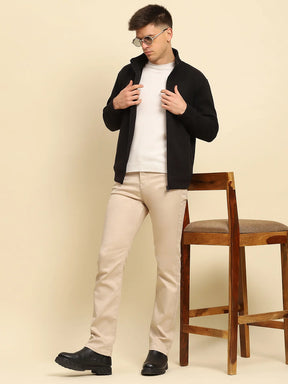 Black Ploy Blend Solid Sweatshirt