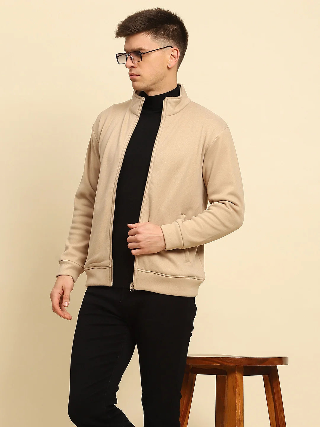 Fawn Poly Blend Solid Sweatshirt