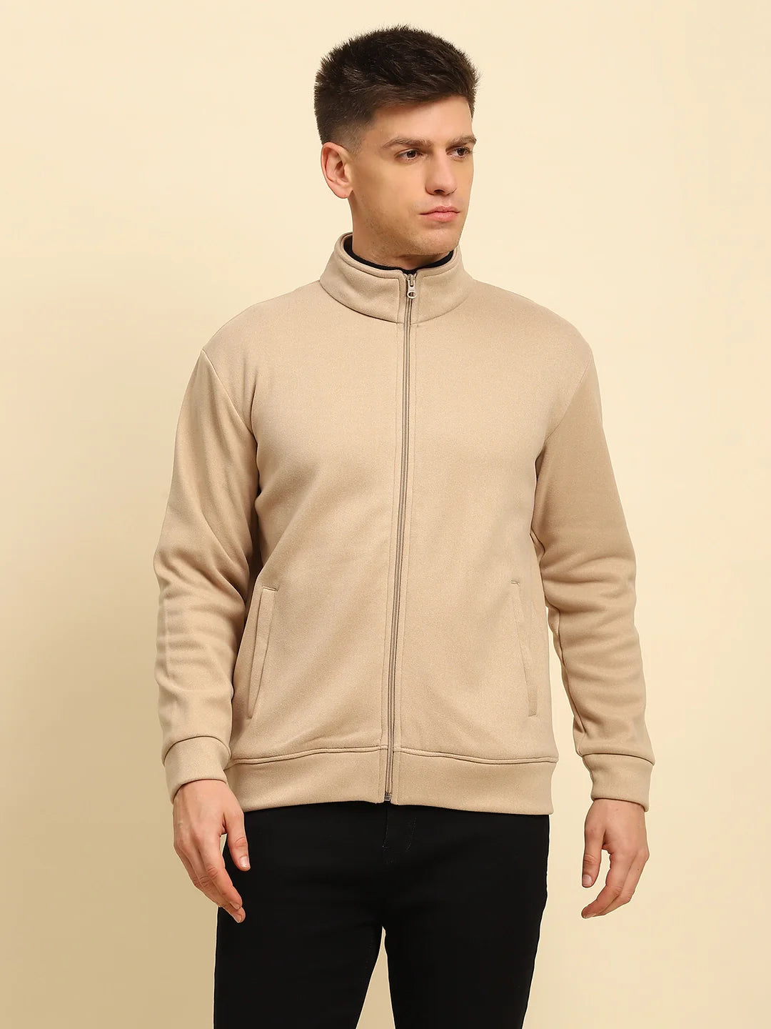 Fawn Poly Blend Solid Sweatshirt
