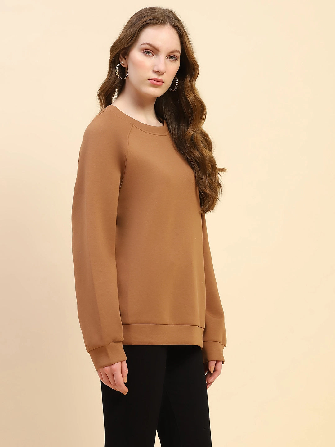Brown Back Embroidered  Loose Fit Sweatshirt - Global Republic