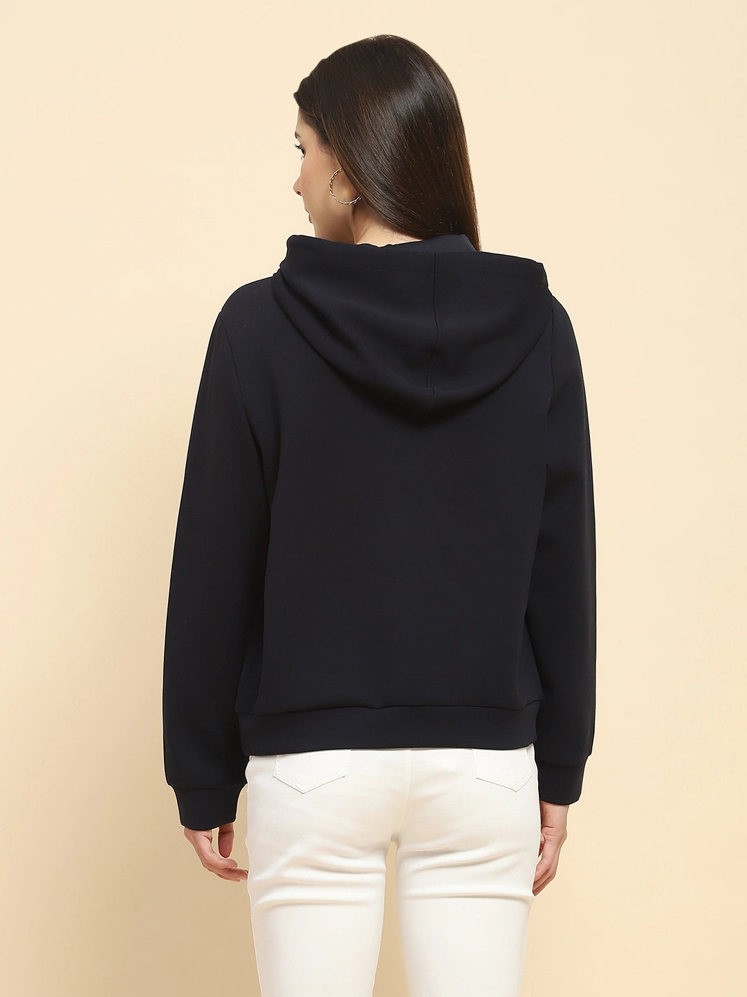 Navy  Embroidered Hood Sweatshirt - Global Republic