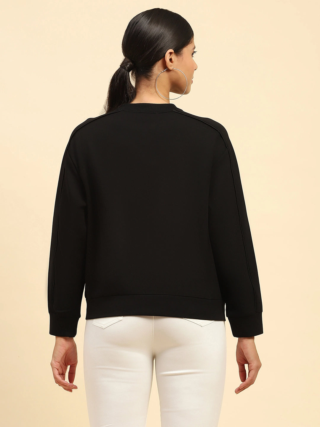 Black Embroidered  Sweatshirt - Global Republic