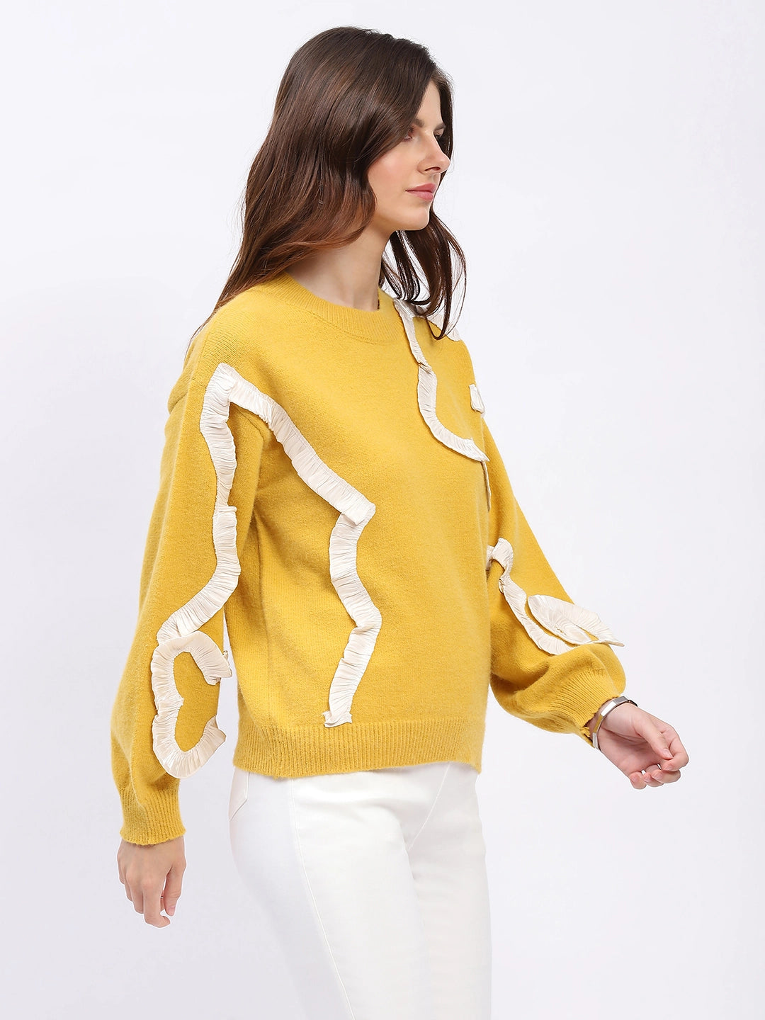 Ribbon Floral Embellished Pullover - Global Republic