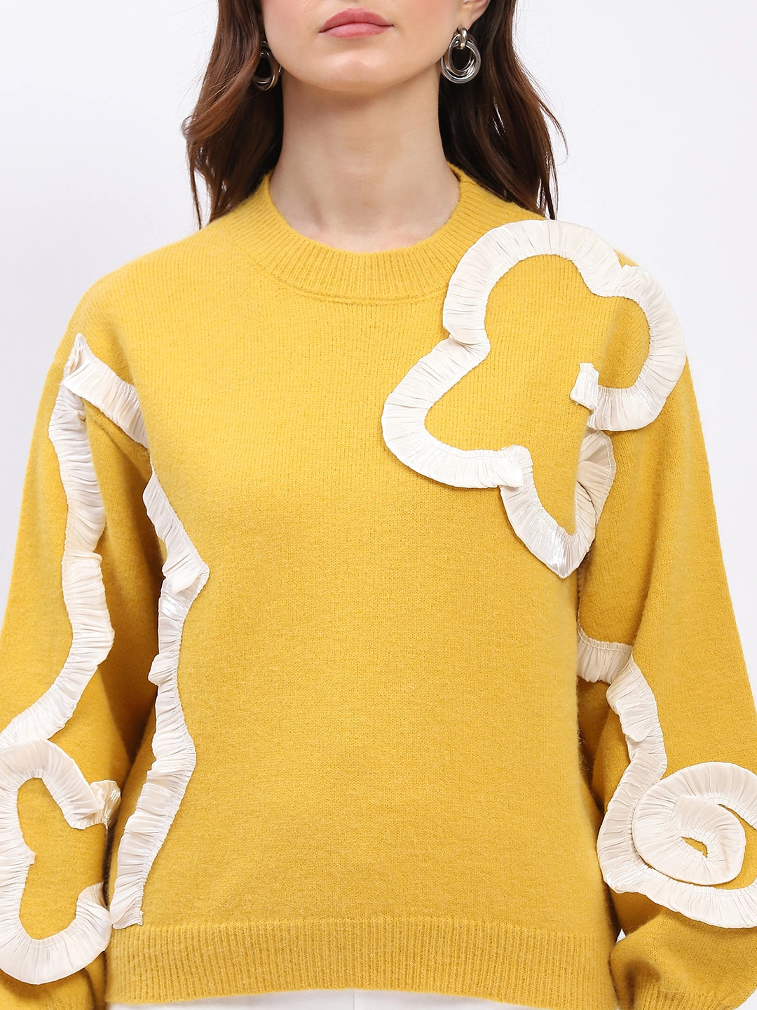 Ribbon Floral Embellished Pullover - Global Republic