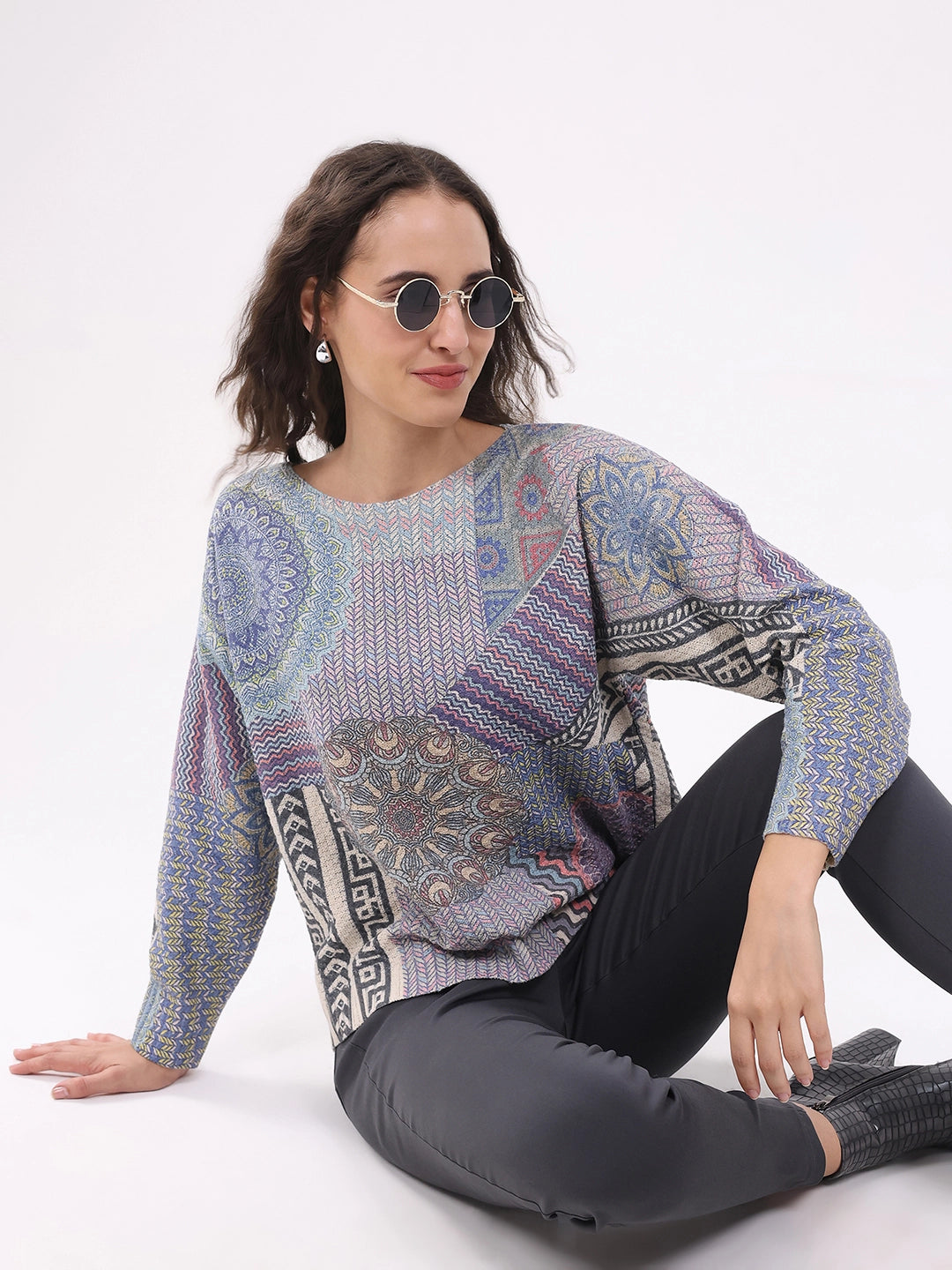 Multicolour Printed Cotton Pullover - Global Republic