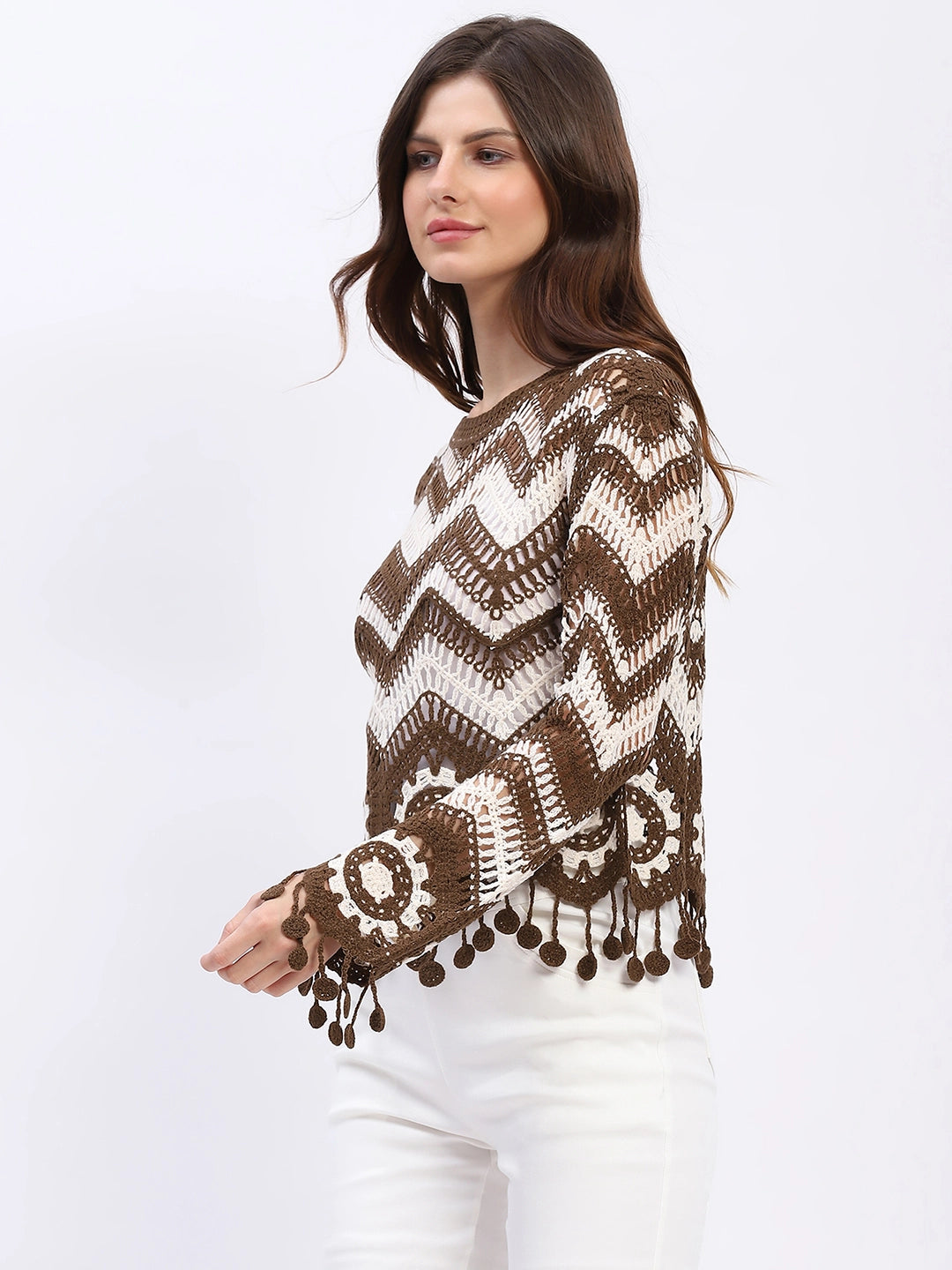 Chevron Woven Crochet Top - Global Republic