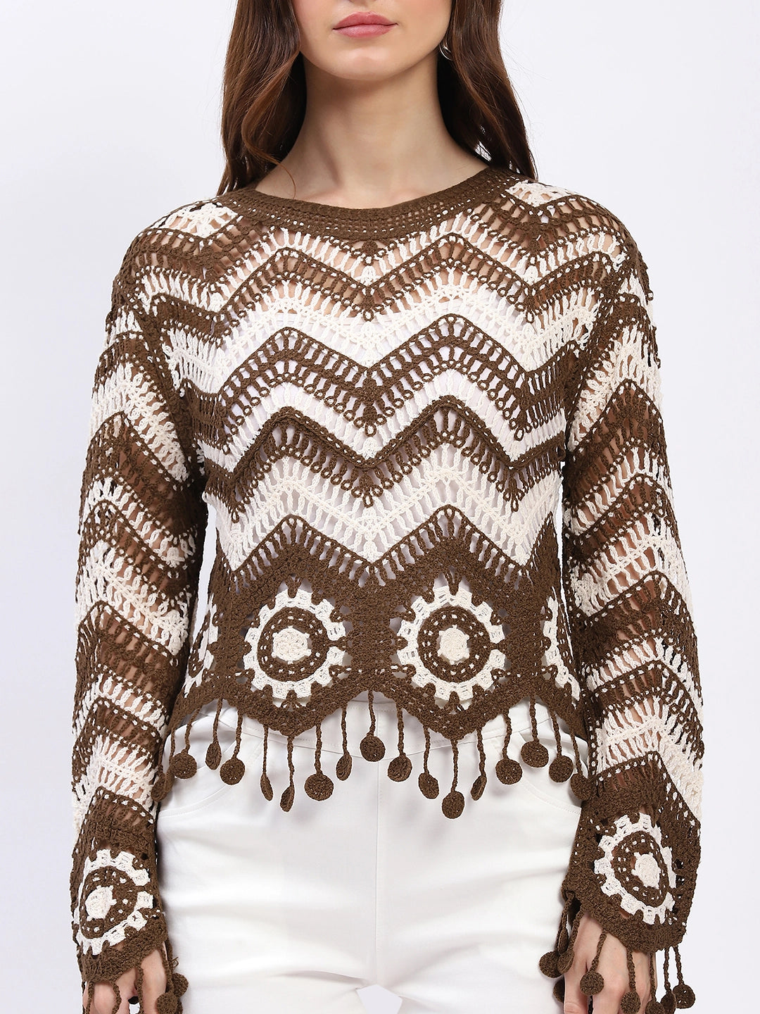 Chevron Woven Crochet Top - Global Republic