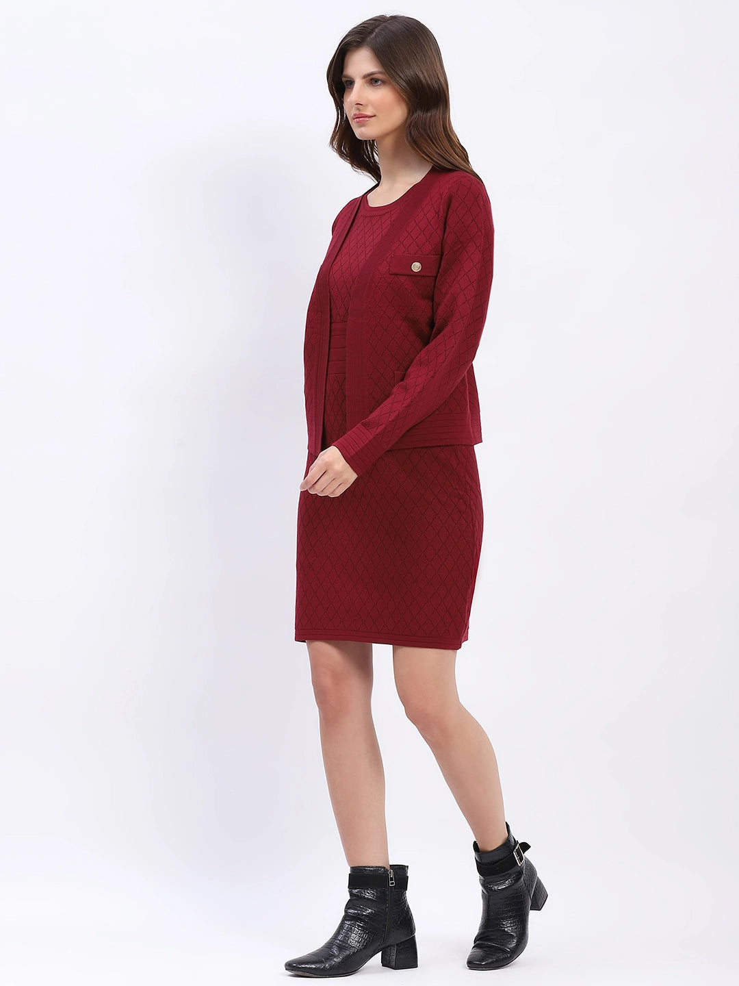 Wine Winter Dress Set - Global Republic