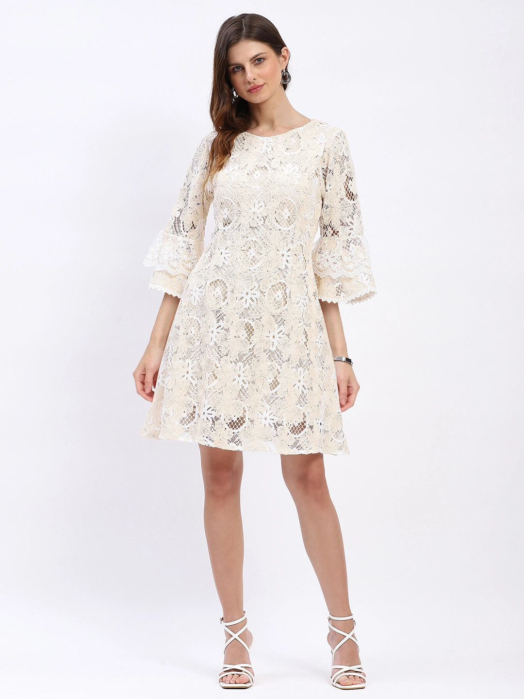 Floral Embroidered A-Line Dress - Global Republic