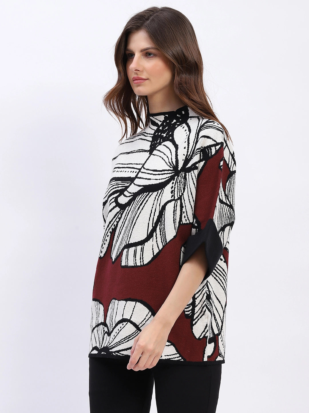 Abstract High Neck Pullover - Global Republic