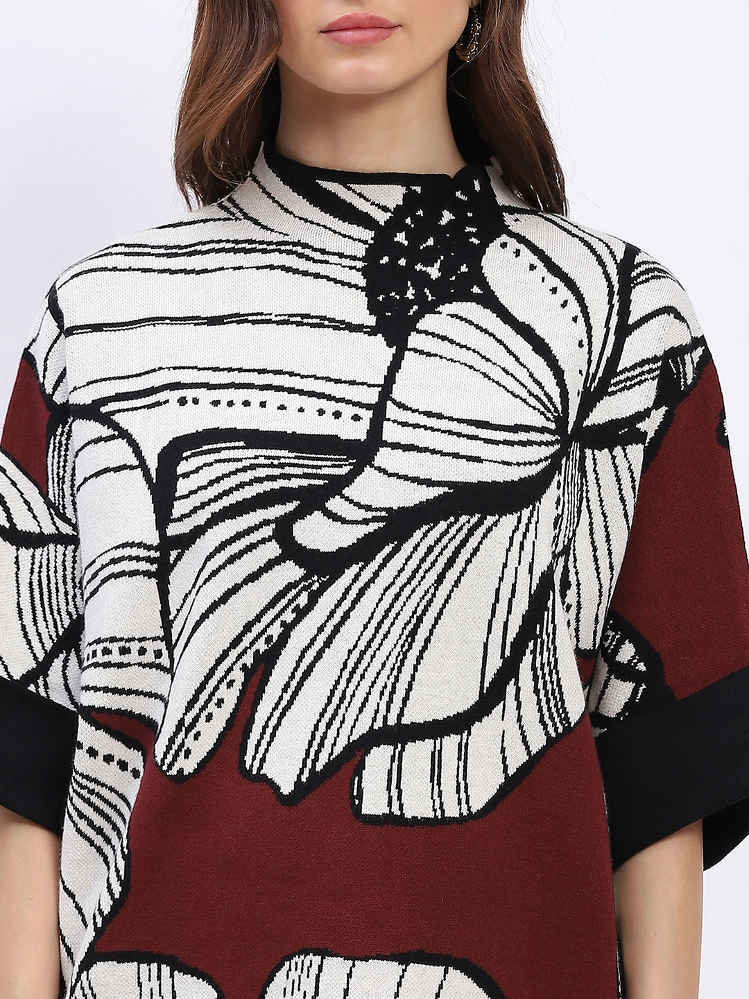 Abstract High Neck Pullover - Global Republic
