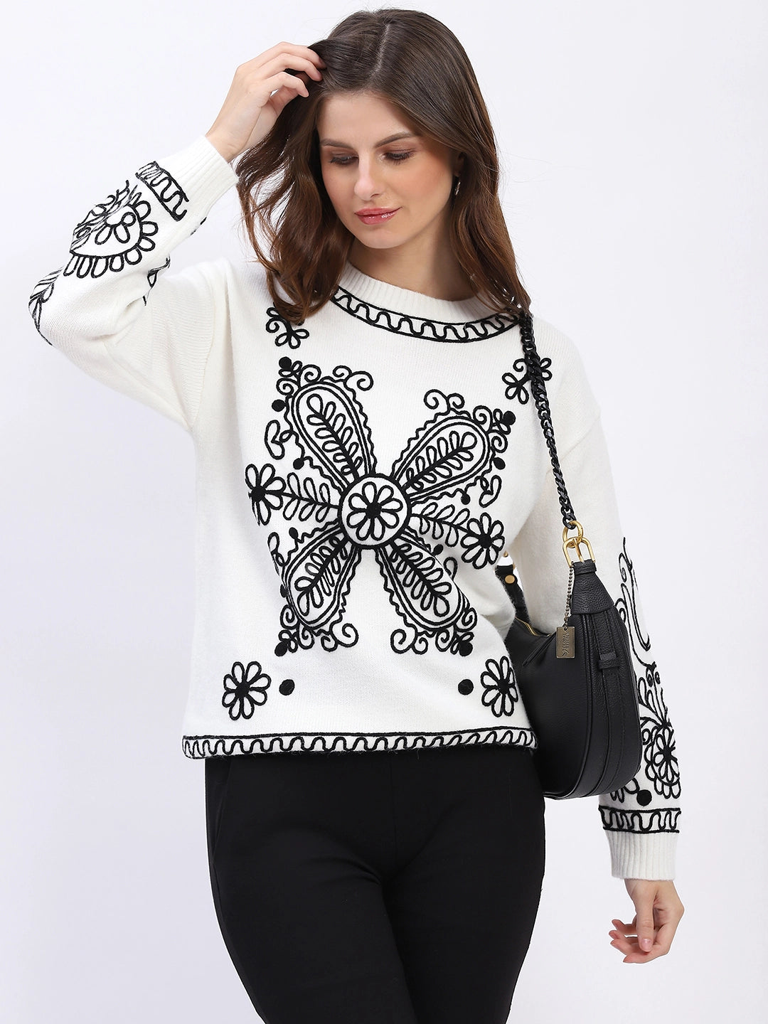 Floral Embroidered Pullover - Global Republic