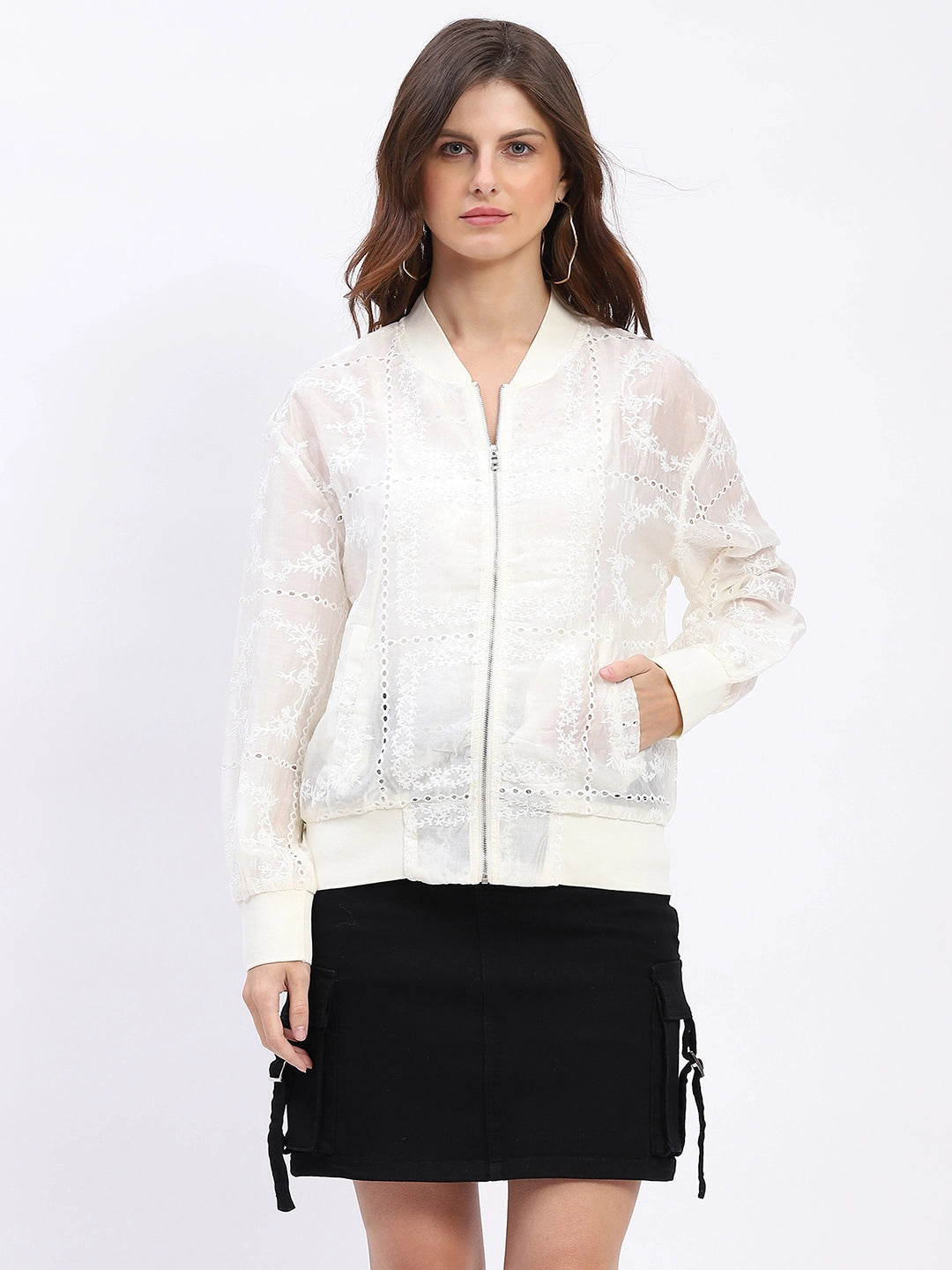 Embroidered Silk-Blend Shacket - Global Republic