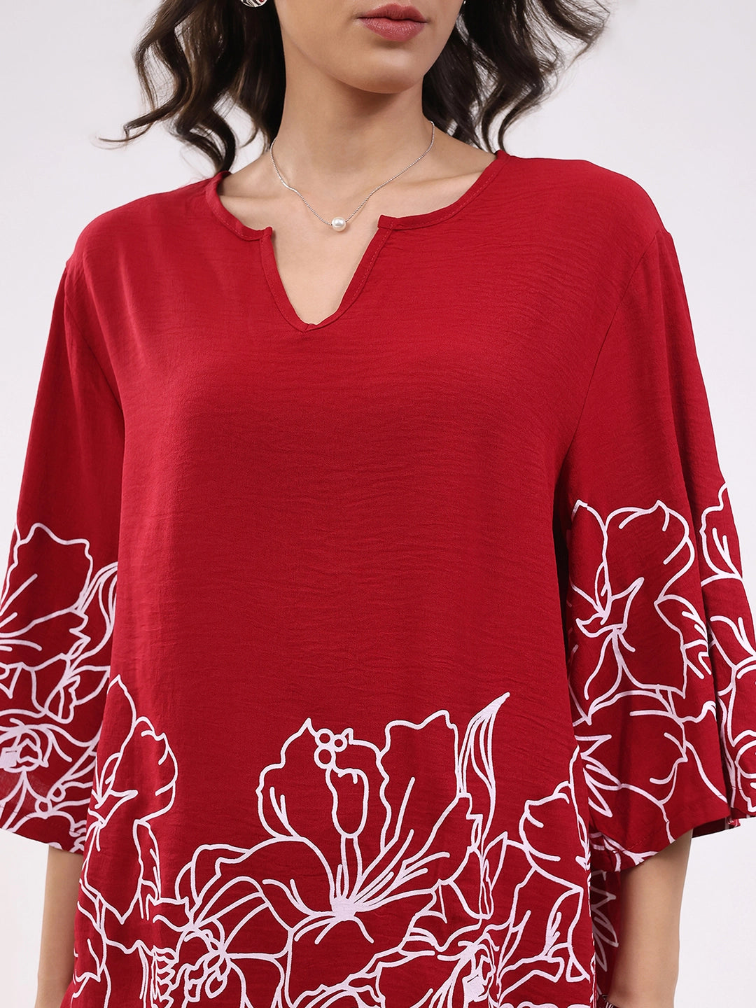Magenta Printed Rayon Blend Loungewear - Global Republic