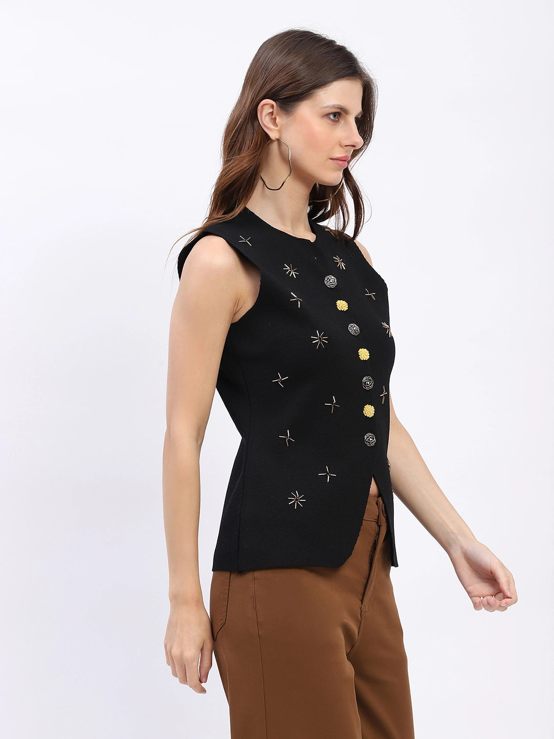 Embellished Floral Waistcoat - Global Republic