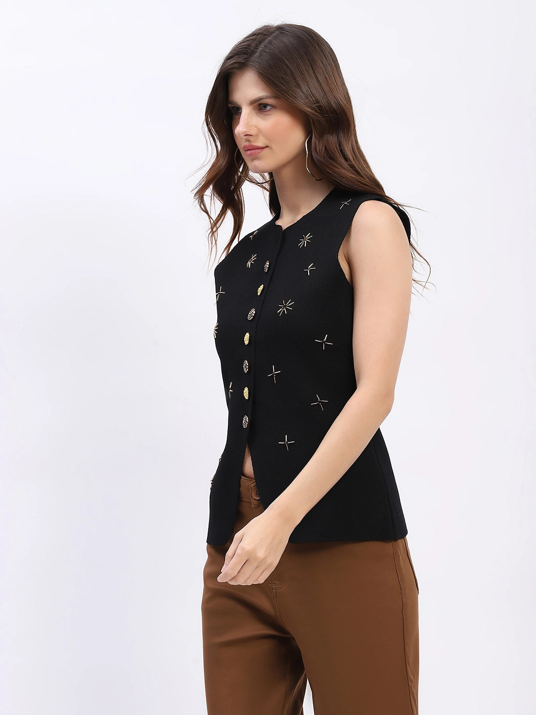 Embellished Floral Waistcoat - Global Republic