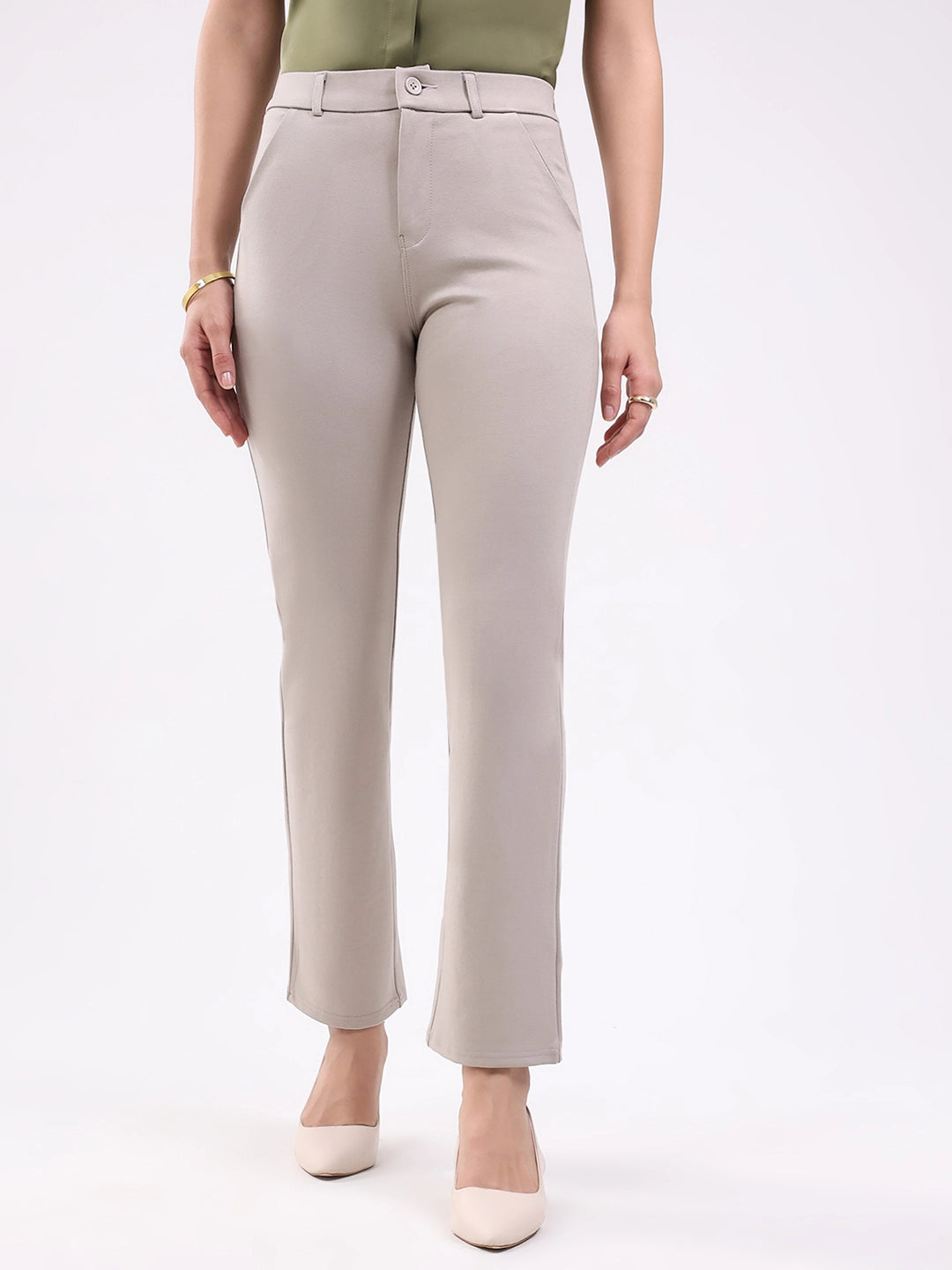 Fawn Straight Cotton Spandex Trousers - Global Republic