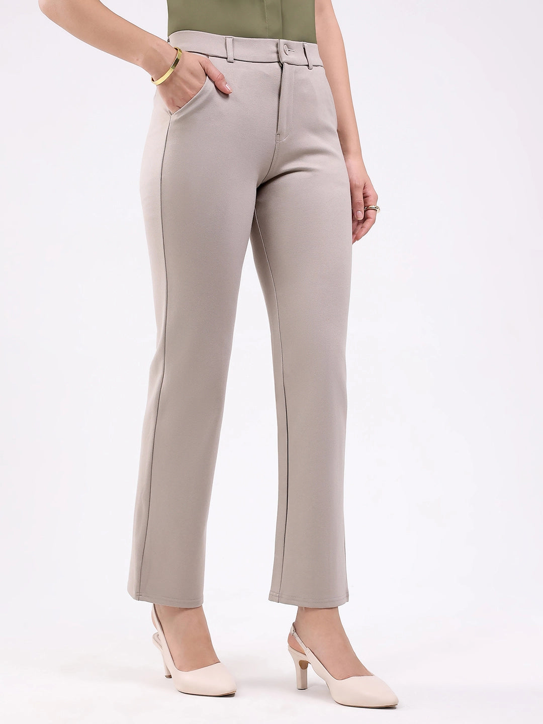 Fawn Straight Cotton Spandex Trousers - Global Republic