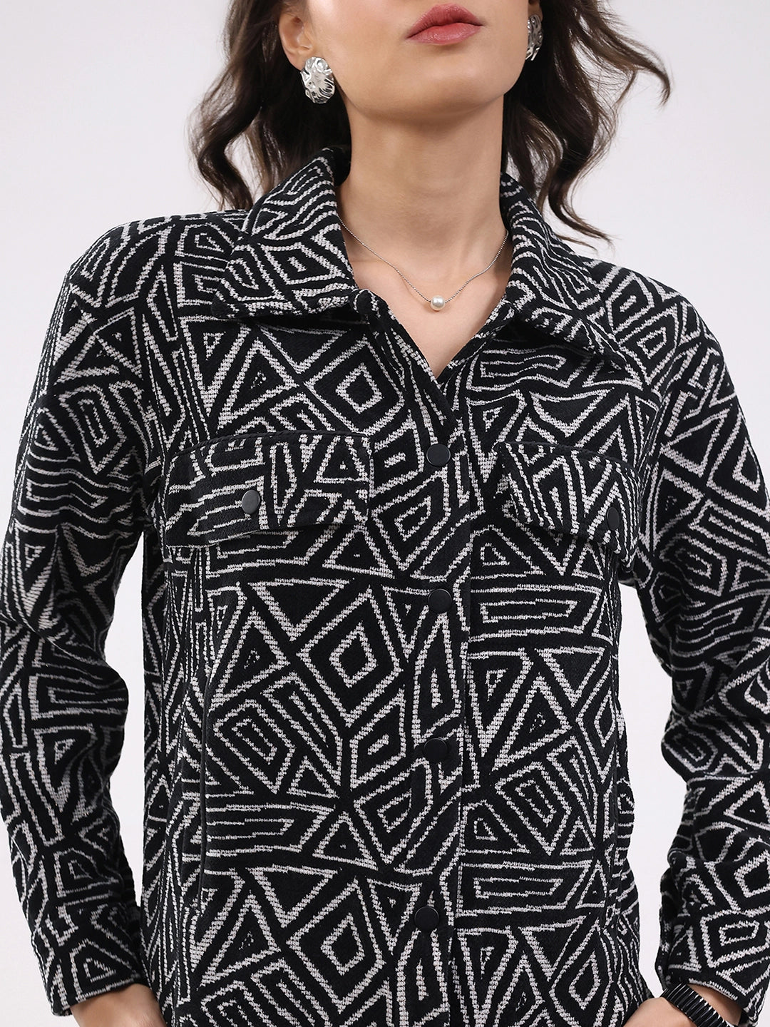Black Wool Blend Winter Co-ord Set - Global Republic