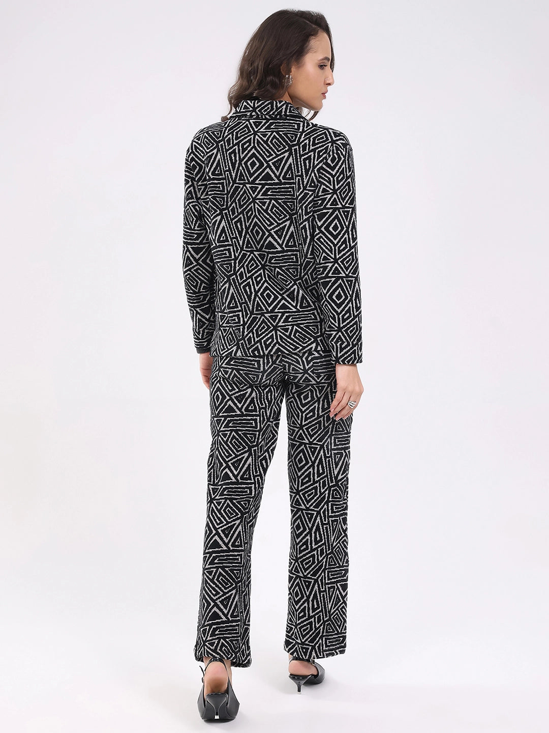 Black Wool Blend Winter Co-ord Set - Global Republic