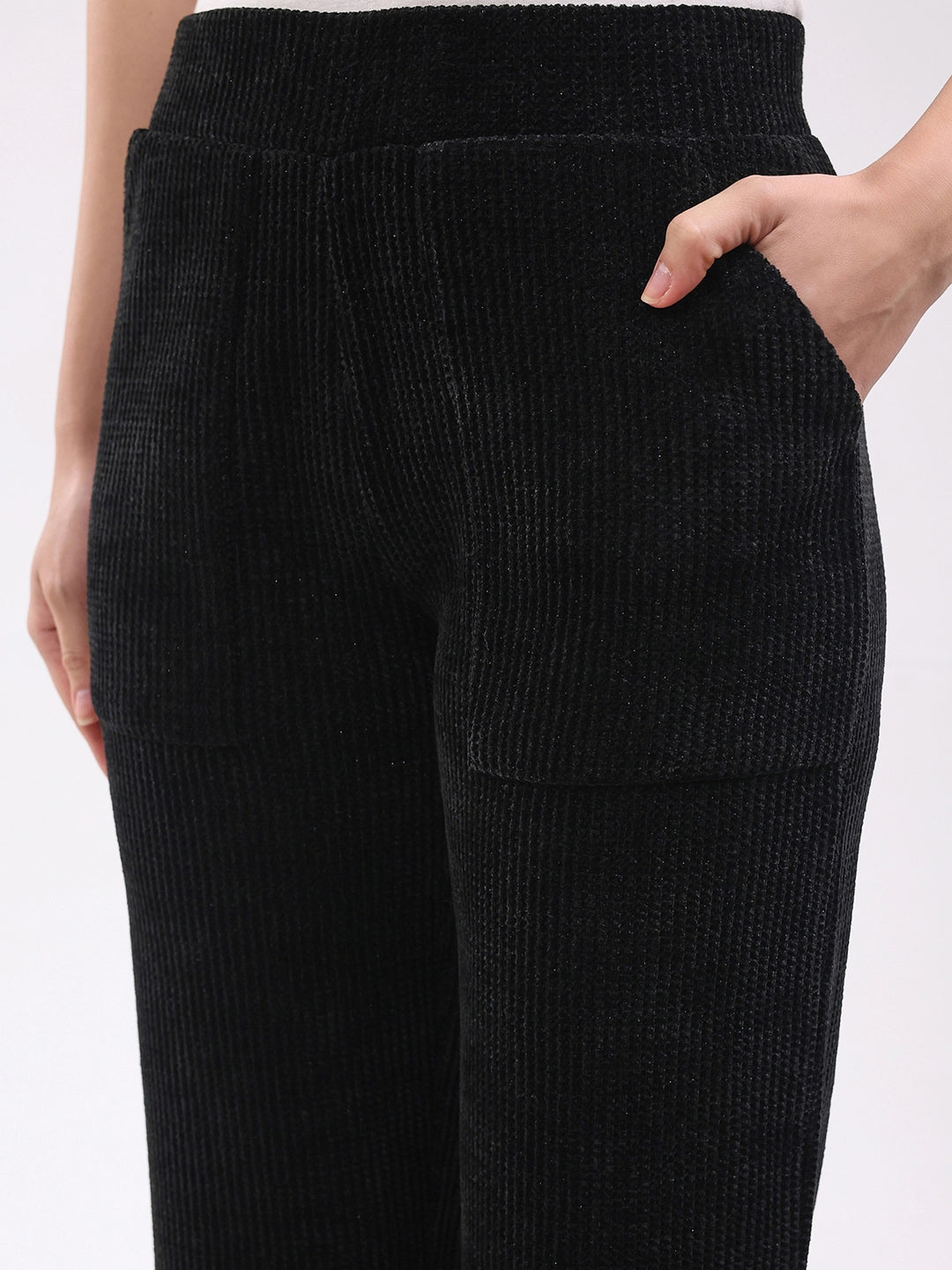 Black Textured Winter Co-ord Set - Global Republic