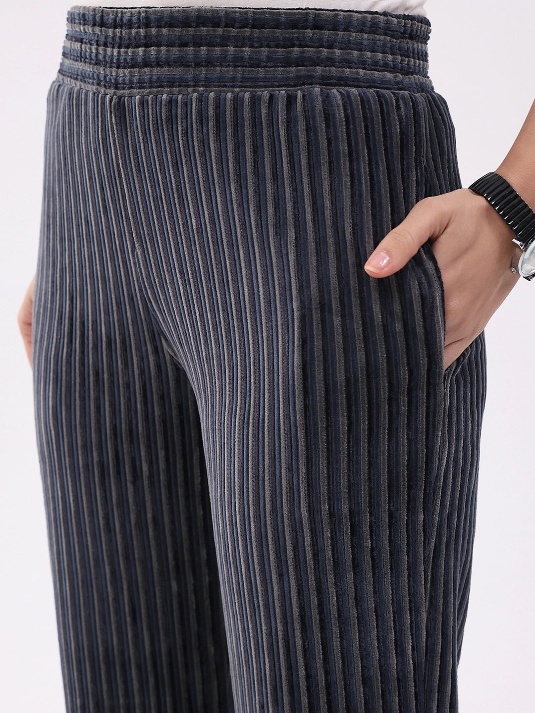 Blue Striped Winter Co-ord Set - Global Republic