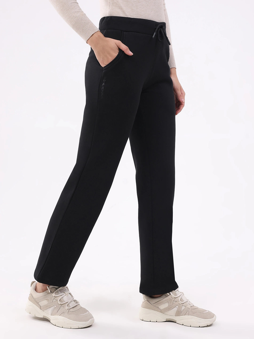 Black Fleece-Lined Winter Lower - Global Republic