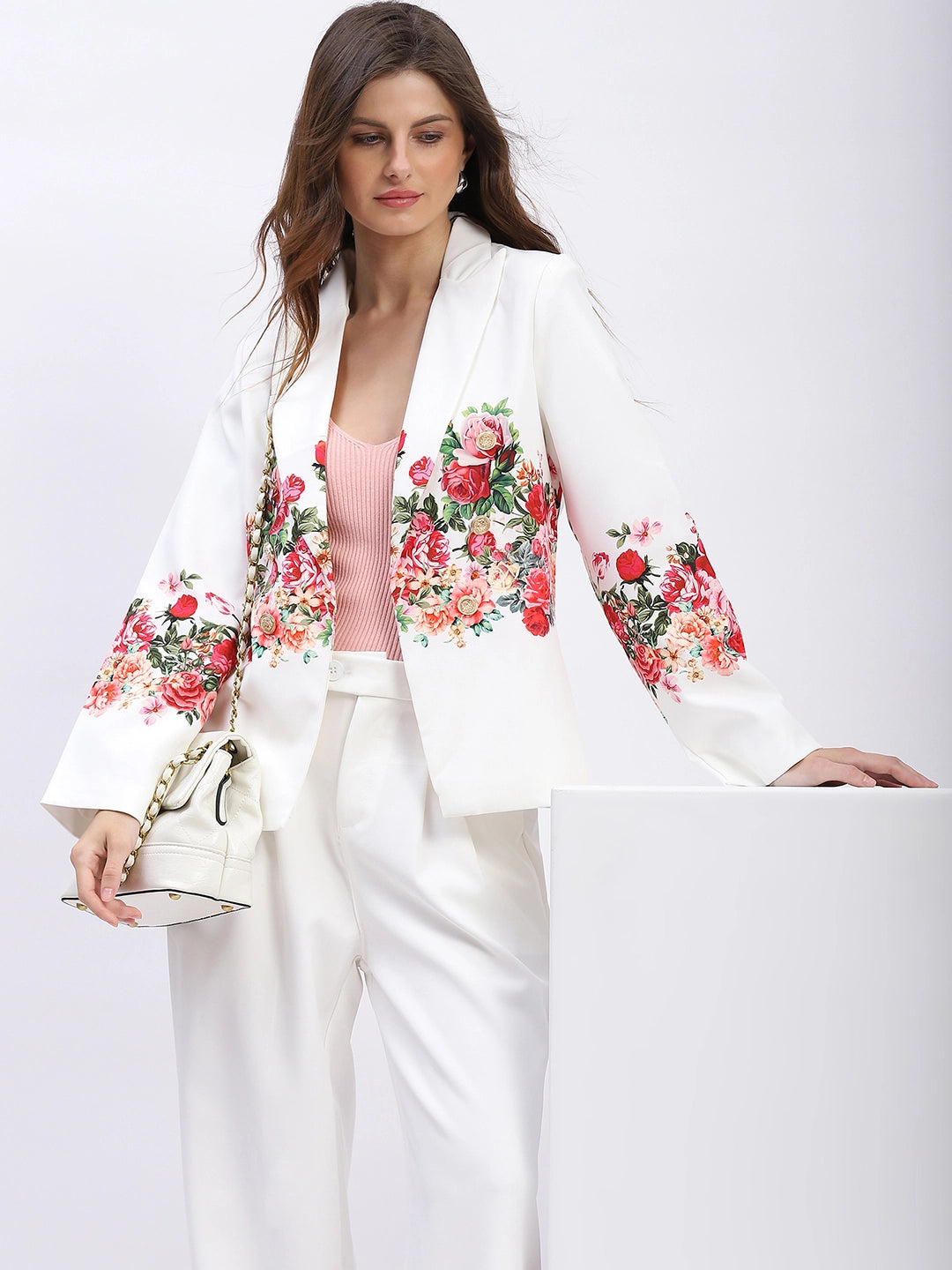 Floral Placement Print Coat - Global Republic