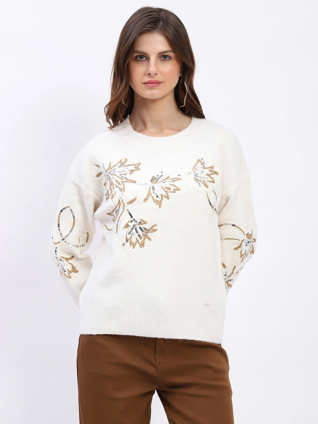 Floral Sequin Embroidered Pullover - Global Republic