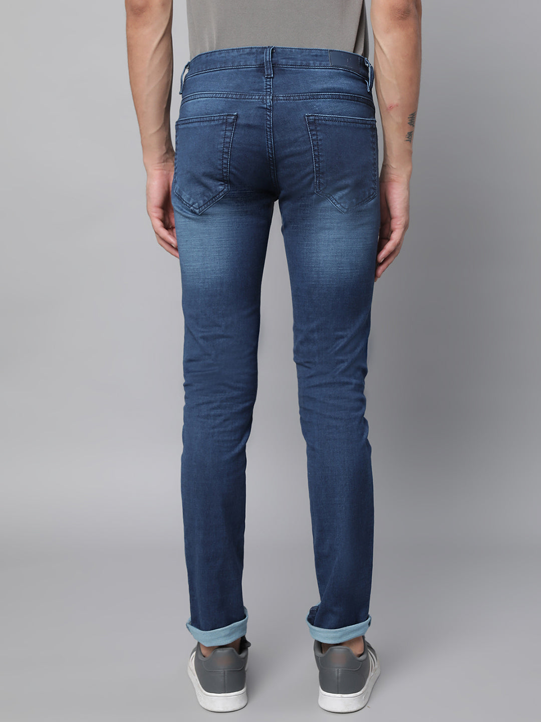 Mens Blue Denim Solid Jeans
