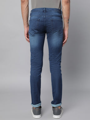 Mens Blue Denim Solid Jeans