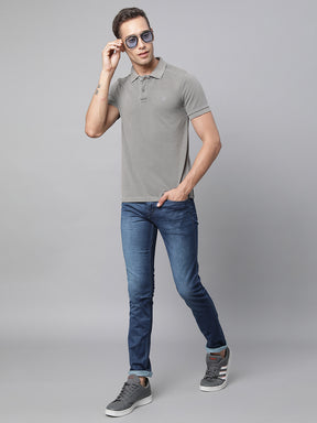 Mens Blue Denim Solid Jeans