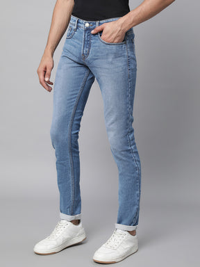 Mens Blue Denim Solid Jeans